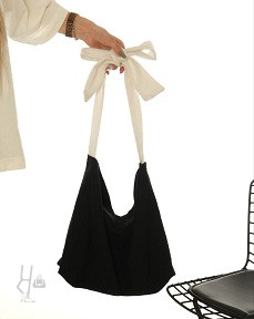 کیف زنانه کتان دسته پاپیون